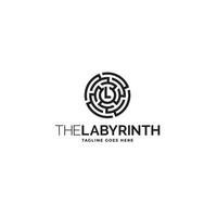 labyrinthe logo ou icône conception vecteur