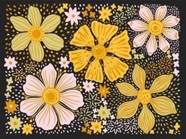 ensemble fleur floral stylisé paint.collection bourgeons de plantes floral abstrait. vecteur