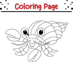 coloration pages ermite Crabe vecteur