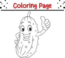 coloration pages content cornichon donnant pouce en haut vecteur