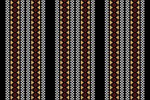 ethnique géométrique en tissu modèle traverser point.ikat broderie ethnique Oriental pixel modèle noir Contexte. abstrait, vecteur, illustration. texture, vêtements, cadre, décoration, motifs, soie fond d'écran. vecteur