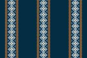 ethnique géométrique en tissu modèle traverser point.ikat broderie ethnique Oriental pixel modèle marine bleu Contexte. abstrait, vecteur, illustration. texture, vêtements, écharpe, décoration, motifs, soie fond d'écran. vecteur