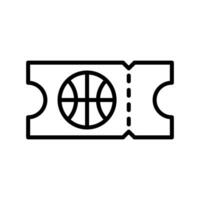 basketball billet, rencontre passer icône dans ligne style conception isolé sur blanc Contexte. modifiable accident vasculaire cérébral. vecteur
