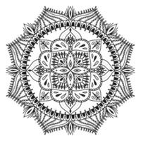 mandala pour henné, Mehndi, tatouage, décoration, coloration livre. décoratif rond ornements. ethnique Oriental circulaire ornement vecteur. anti stress thérapie dessin vecteur