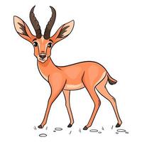 gazelle drôle de personnage animal en style cartoon. illustration pour enfants. vecteur