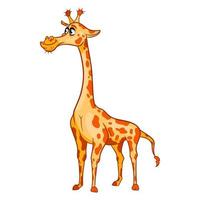 girafe drôle de personnage animal en style cartoon. illustration pour enfants. vecteur