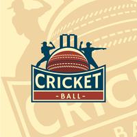 Logo emblème de balle de cricket vecteur