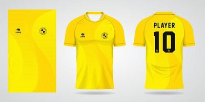 modèle de maillot de sport jaune pour la conception de chemise uniforme de football vecteur