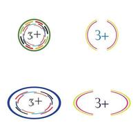 3 plus icône symbole modèle de conception d'illustration vectorielle vecteur