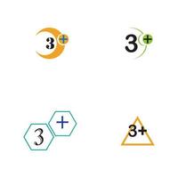 3 plus icône symbole modèle de conception d'illustration vectorielle vecteur