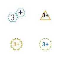 3 plus icône symbole modèle de conception d'illustration vectorielle vecteur