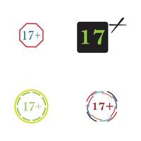 17 plus icône illustration isolé vecteur signe symbole