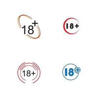 18 plus icône symbole modèle de conception d'illustration vectorielle vecteur