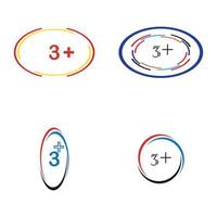 3 plus icône symbole modèle de conception d'illustration vectorielle vecteur