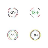 18 plus icône symbole modèle de conception d'illustration vectorielle vecteur