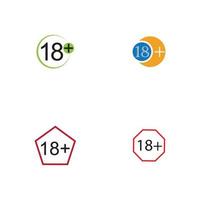 18 plus icône symbole modèle de conception d'illustration vectorielle vecteur