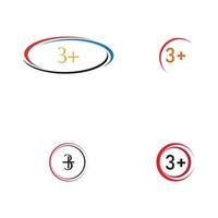 3 plus icône symbole modèle de conception d'illustration vectorielle vecteur