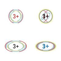 3 plus icône symbole modèle de conception d'illustration vectorielle vecteur