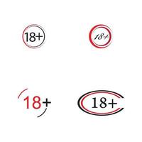 18 plus icône symbole modèle de conception d'illustration vectorielle vecteur