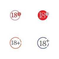 18 plus icône symbole modèle de conception d'illustration vectorielle vecteur