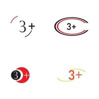 3 plus icône symbole modèle de conception d'illustration vectorielle vecteur