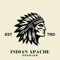 Indien apache tribu logo icône conception vecteur