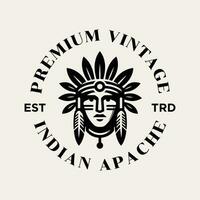 Indien apache tribu logo icône conception vecteur