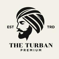 turban Masculin tête logo icône conception illustration vecteur