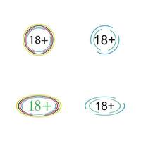 18 plus icône symbole modèle de conception d'illustration vectorielle vecteur