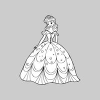 dessin animé Princesse vecteur esquisser