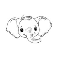 dessin animé l'éléphant esquisser vecteur