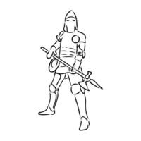 chevalier armure vecteur esquisser
