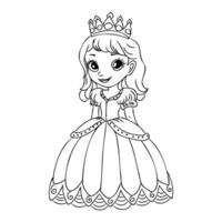 dessin animé Princesse esquisser vecteur