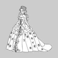 dessin animé Princesse vecteur esquisser