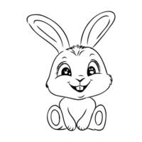 dessin animé lapin esquisser vecteur