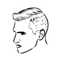 Pour des hommes coiffure vecteur esquisser