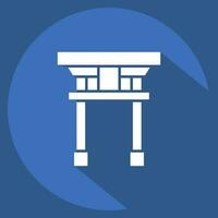 icône torii. en relation à Sakura Festival symbole. longue ombre style. Facile conception modifiable. Facile illustration vecteur