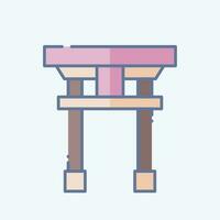 icône torii. en relation à Sakura Festival symbole. griffonnage style. Facile conception modifiable. Facile illustration vecteur