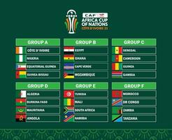 pouvez Ivoire côte tasse 2023 groupes drapeaux des pays africain tasse de nations Football conception vecteur