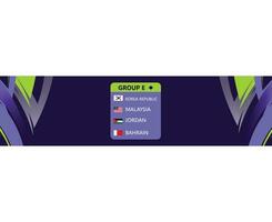 asiatique drapeaux nations 2023 groupe e des pays asiatique Football conception vecteur