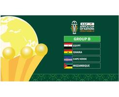 pouvez Ivoire côte tasse 2023 groupe b équipes drapeaux des pays avec trophée africain tasse de nations Football conception vecteur