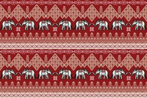 ethnique traditionnel thaïlandais l'éléphant pixel art sans couture modèle. vecteur conception pour tissu, tapis, tuile, broderie, fond d'écran, et Contexte.