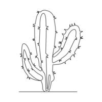 cactus continu Célibataire ligne art contour vecteur illustration dessin pour Accueil et intérieur botanique griffonnage plante minimaliste