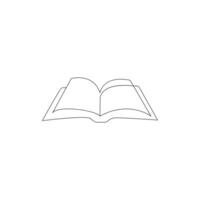 vecteur dans un continu ligne dessin de livre concept de éducation, bibliothèque logo illustration