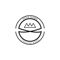 entreprise logo, rond forme avec une Triangle symbole dans le centre de le cercle, isolé sur une blanc Contexte vecteur