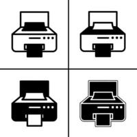 vecteur noir et blanc illustration de impression icône pour entreprise. Stock vecteur conception.
