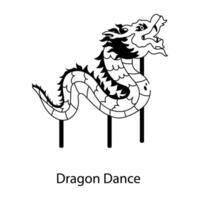 branché dragon Danse vecteur