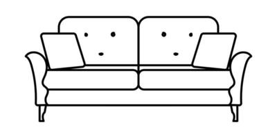 canapé ligne Icônes. meubles conception. collection de canapé illustration. moderne meubles ensemble isolé sur blanc Contexte. vecteur