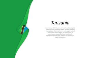 vague drapeau de Tanzanie avec fond Contexte vecteur
