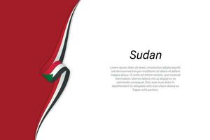 vague drapeau de Soudan avec fond Contexte vecteur
